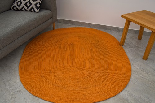 Tappeto ovale juta - , arancione