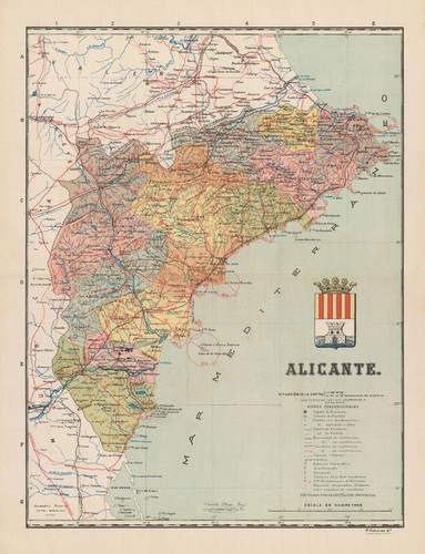 Mappa storica alicante - mappa,