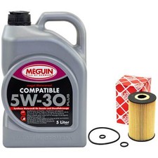 Motoröl Set 5W-30 Meguin 5 Liter + Ölfilter 36634 für Audi Seat Skoda VW Caddy