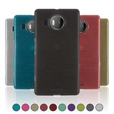 Custodia in silicone per Microsoft Lumia 950 XL spazzolata + 2 pellicole protettive