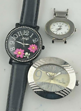 Stock 3 Orologi Quarzo Non Funzionanti Donna Acciaio Per Parti Di Ricambio