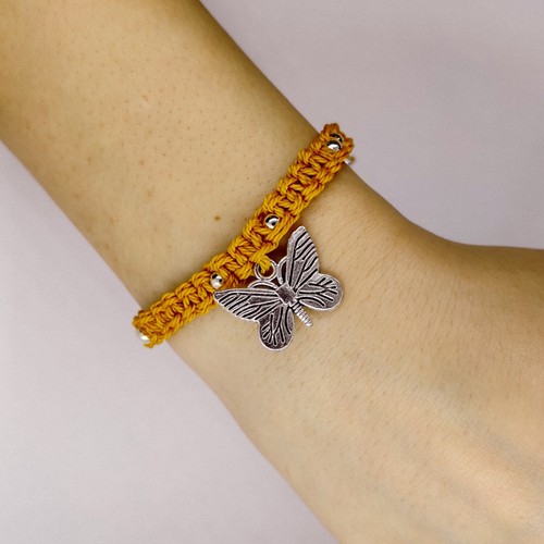Bracciale farfalla macramè - farfalla,