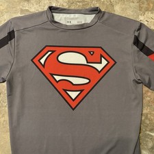 Under Armour Camicia a Compressione Uomo Lrage Grigio Rosso Alter Ego Palestra Elasticizzata