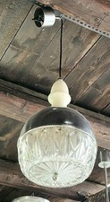 Lampadario vintage con vetro