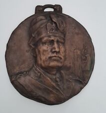 Placca In Bronzo raffigurante Mussolini