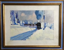 Quadro  “ricordi” ” dipinto a olio su legno 28 x 20 cm ,con cornice 42 x 34cm