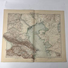 Stampa antica mappa Russland Bl 6 Caucaso Mar Caspio Stieler Hand Atlas 1908