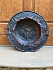 Conca antica rame e ottone '700 scaldamani scaldaletto scaldino braciere stufa