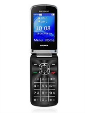 Telefonino Brondi President NERO Flip Attivo + Auricolari con microfono
