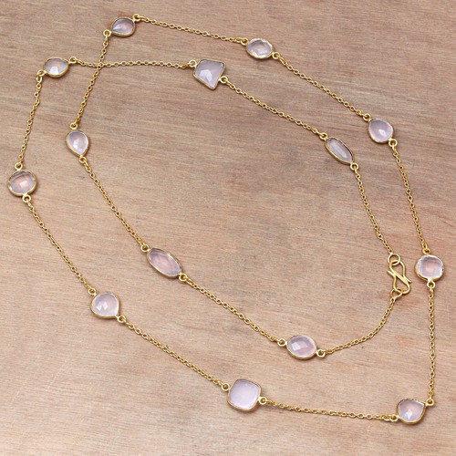 Collana rosa quarzo - collana,
