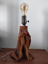 lampada abat-jour artigianale in legno radice d'ulivo lampadina attacco e27