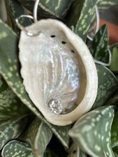 Pendente Conchiglia Con Swarovski E Collana D’argento Fatta A Mano Handmade
