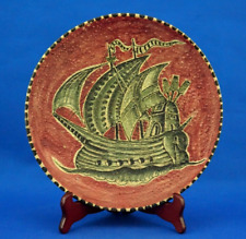 AVALLONE VIETRI attribuibile Guido Gambone Piatto Barca nave Ceramica Acidi 1900