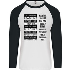 Dream Like Nero Vive Materia Storia Mese Uomo L/S Baseball T-Shirt