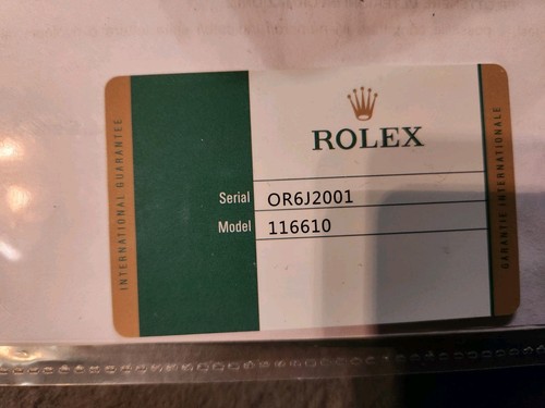 Rolex genuine 116610 warranty - rolex,
