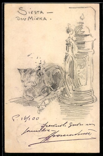 Cartolina artistica dipinta - , a