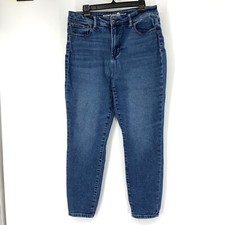 Max Studio Womens Jeans Size 16 High Rise Taper Leg Mom Crop Medium Wash 3181