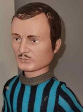 1 BAMBOLA CALCIATORE ITALIANO Vintage 1971 MAZZOLA INTER MILAN Muneca Calcio 60