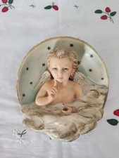 Altorilievo angelo da parete scultura putto alato gesso made in Italy XX Sec.