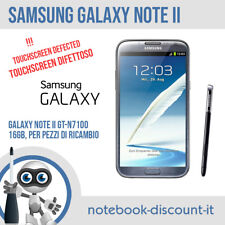 Samsung Galaxy Note II 16gb GT-N7100 Nero pezzi di ricambio **TOUCH DIFETTOSO**