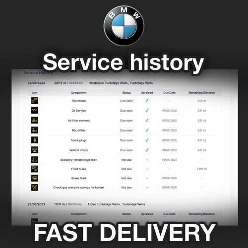 Bmw service history - service, records