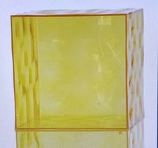 ♥ Cubo Kartell Optic Comodino Senza porta Giallo design Patrick Jouin Vintage