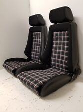 RECARO SEDILI VERA PELLE TESSUTO PER OPEL-VW MAGGIOLINO-T2-T3 E COPPIA AUTO D'EPOCA