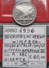 (£)   50 Centesimi 1936 XIV (Impero) - (R) - REGNO D'ITALIA - VITTORIO EM. III -