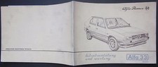 1984 ALFA ROMEO 33 1.3 - 1.5 Quadrifoglio verde - oro Betriebsanleitung Wartung