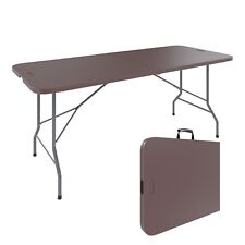 Tavolo tavolino pieghevole in dura resina set birreria facile trasporto marrone