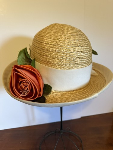 Vintage coral millinery rose - vintage,