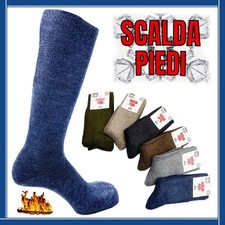 Calze TERMICHE Uomo Donna SENZA ELASTICO Lunghe Calde Invernali da Neve Calzini