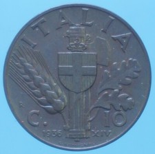 VITTORIO EMANUELE III 10 CENTESIMI 1936 A.XIV IMPERO MONETE DA COLLEZIONE