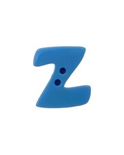 Bottone 2 Buchi Celeste Lettera Iniziali Alfabeto Corsivo Resina Alta 18x13 Mm 1