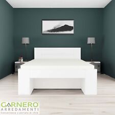 Letto alla francese contenitore camera stile moderno 140x200cm bianco AURORA
