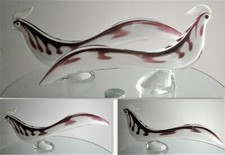 COPPIA DI SCULTURE IN VETRO DI MURANO " UCCELLI DEL PARADISO " ARCHIMEDE SEGUSO