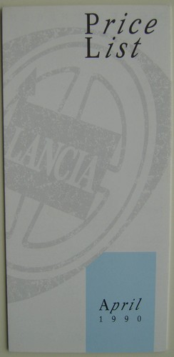 Listino prezzi lancia - lancia, 1990
