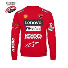 Felpa girocollo Ducati Corse GP moto new Replica con adesivi omaggio