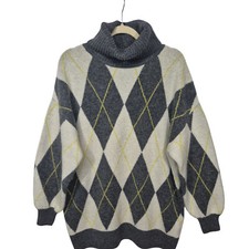 Maglione Pringle of Scotland HM donna M grigio oversize maglione manica lunga vestito