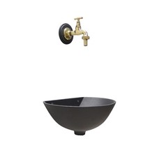 Fontana a muro 600 grigio ghisa con rubinetto lucido per casa e giardino