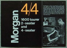 Brochure vendita auto sportive MORGAN 4/4 1600 TOURER 2 POSTI e 4 posti anni 70