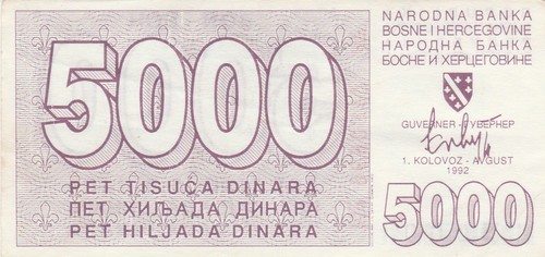 Bosnia rara banconota - banconota, 5.000