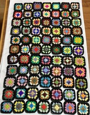 LOTTO 77 Quadrati Nonna per Uncinetto Afgano, Sciarpa, Cuscini, Borse e altro!