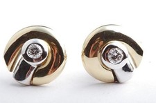 Orecchini con diamanti brillanti 0,20 ct bianco lenti di ingrandimento orecchini oro 750 bicolore #