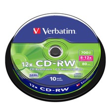 Verbatim 43480 - 10 CD-RW 700MB 80 Minuti Riscrivibili cake AZO
