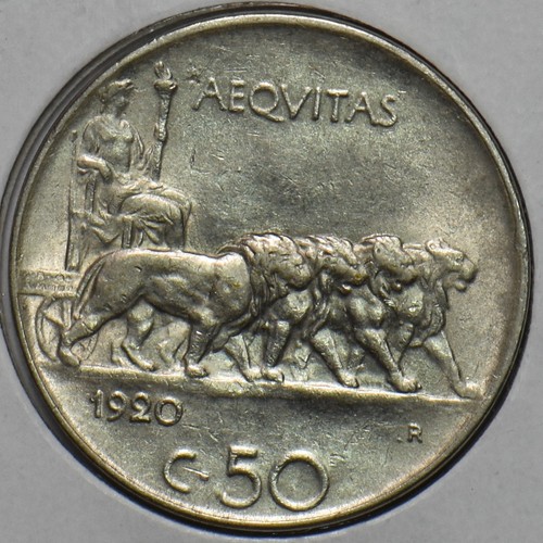 Italia 1920 centesimi leone - 1920, 50