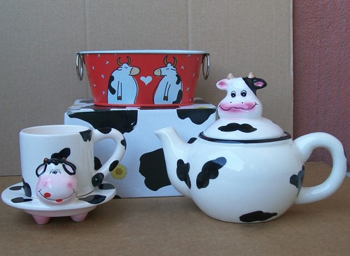 Mucche teiera tazza - +,