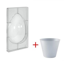 Set Stampo Uovo Cioccolato 750 g Uova di Pasqua Liscio + 5 Base PLASTICA Svasata