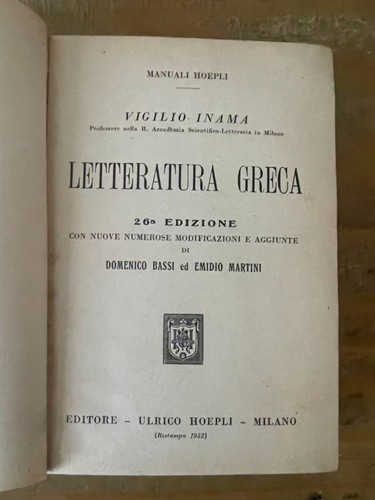 Letteratura greca vigilio - -,