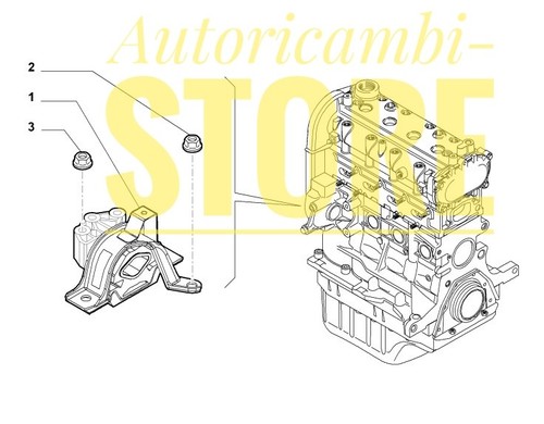 52257 supporto motore - motore, lato